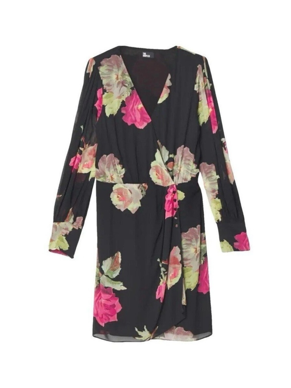 THE KOOPLES French Luxury Floral Wrap Mini Dress. Romantic Parisian Chic NWT